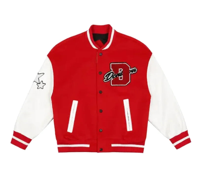 Blouson Teddy/Varsity Vintage Années 90 – Taille XL – Couleur Bordeaux & Gris – Made In USA – Occasion TB