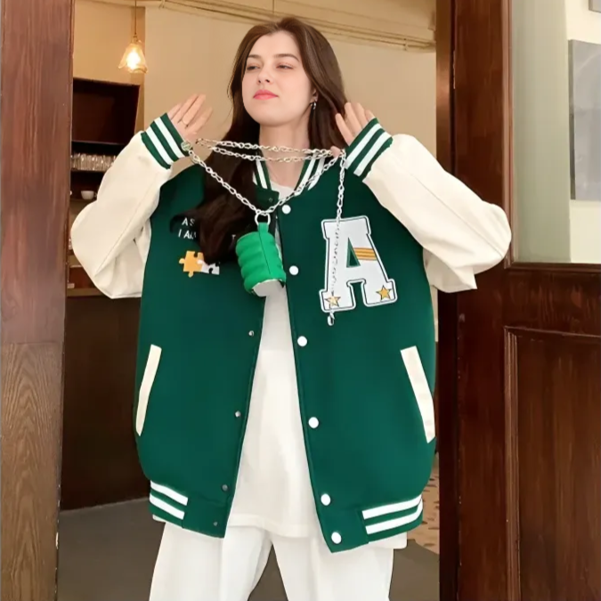 Varsity Jacket Blouson Teddy Femme Bordeaux And Beige Teddy Jacket