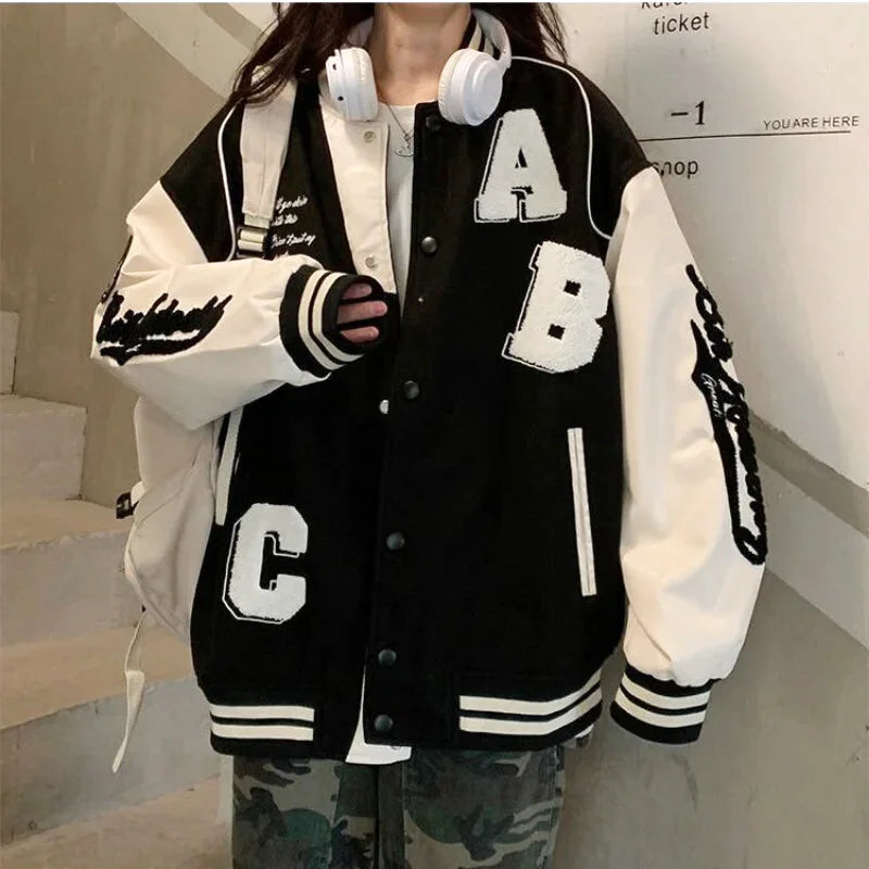 Veste Teddy Femme Noir et Blanc
