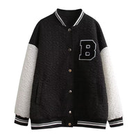 Blouson College Americain en Tissu Texturé