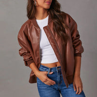 Blouson Teddy Cuir Américain Rétro